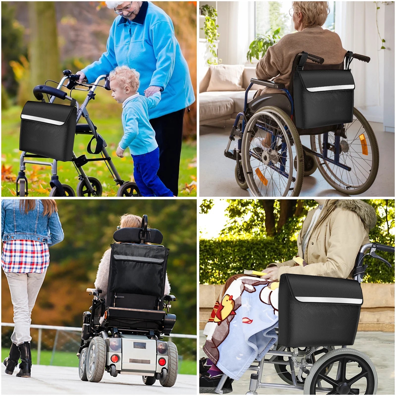 Wheelchair Backpack Bag, Wheelchair Pouch, Backpack for Wheelchair Users, Wheelchair Bags to Hang on Back, Wheelchair Accessories Bag