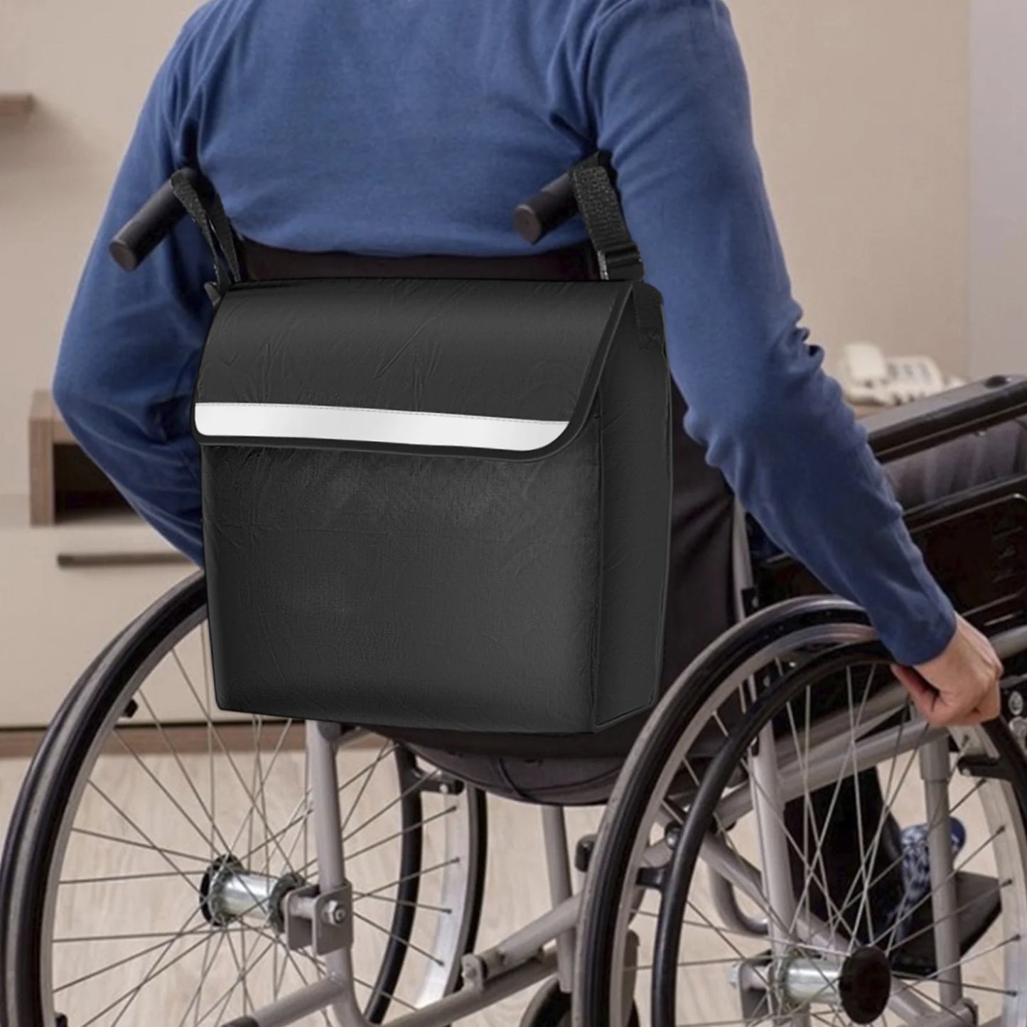 Wheelchair Backpack Bag, Wheelchair Pouch, Backpack for Wheelchair Users, Wheelchair Bags to Hang on Back, Wheelchair Accessories Bag